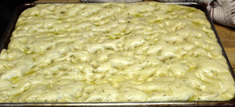 Bread ready to bake in sheet pan