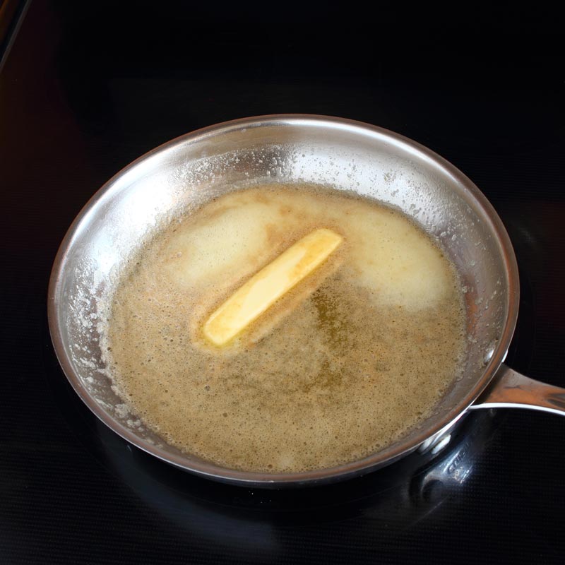 Butter in pan turning into brown butter