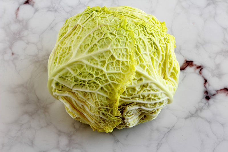 whole head of savoy cabbage